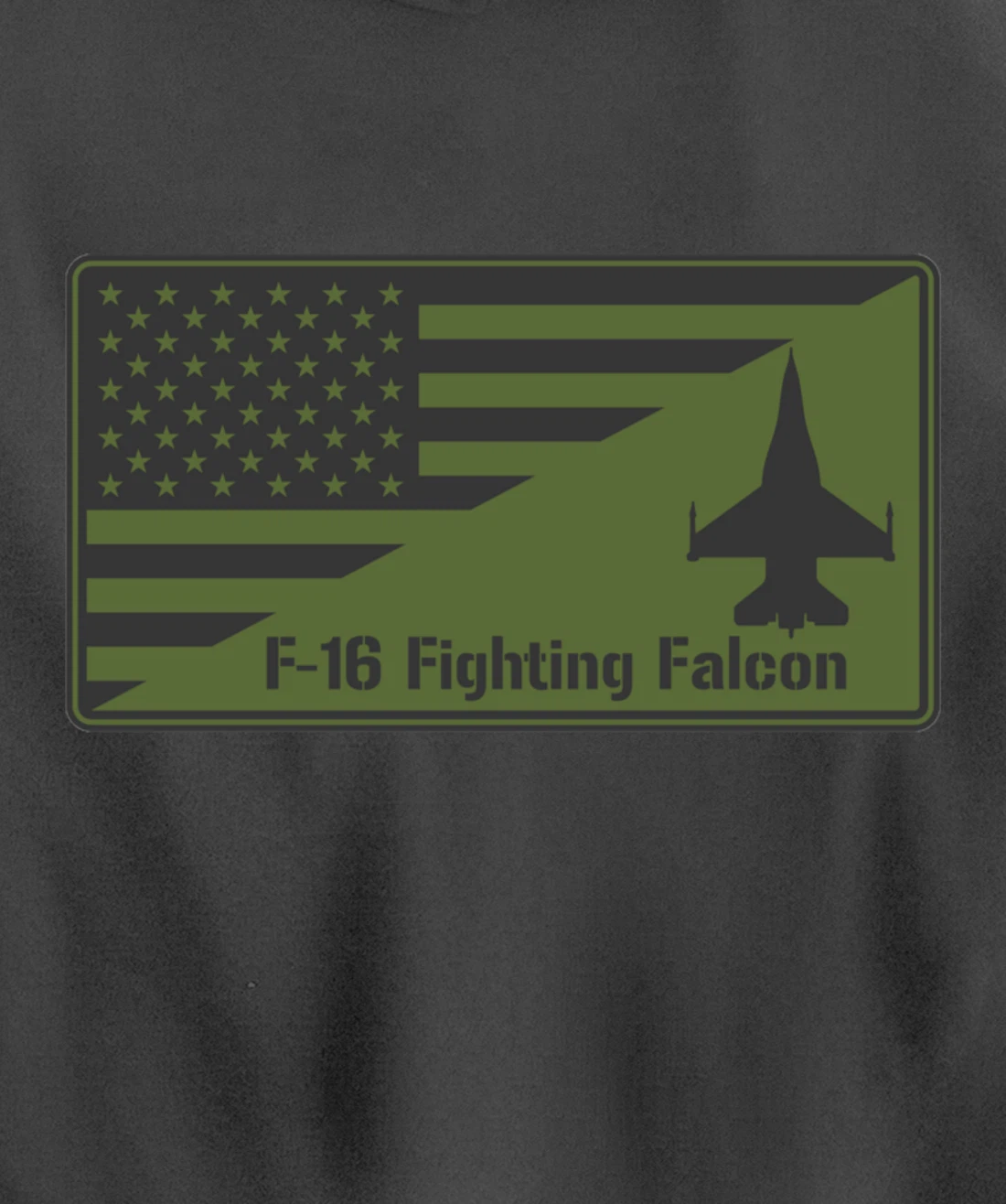 F-16 Fighting Falcon American Flag Patch Pullover Hoodie