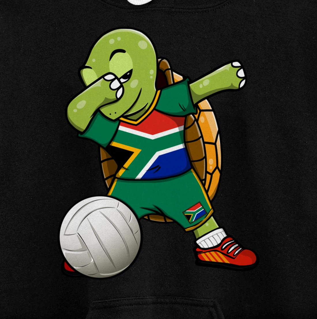 Dabbing Turtle South Africa Volleyball Fan Jersey Sport Flag Pullover Hoodie