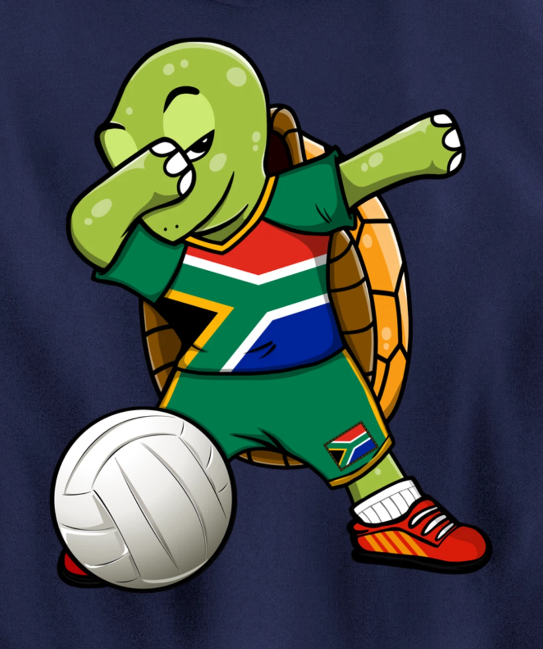 Dabbing Turtle South Africa Volleyball Fan Jersey Sport Flag Pullover Hoodie