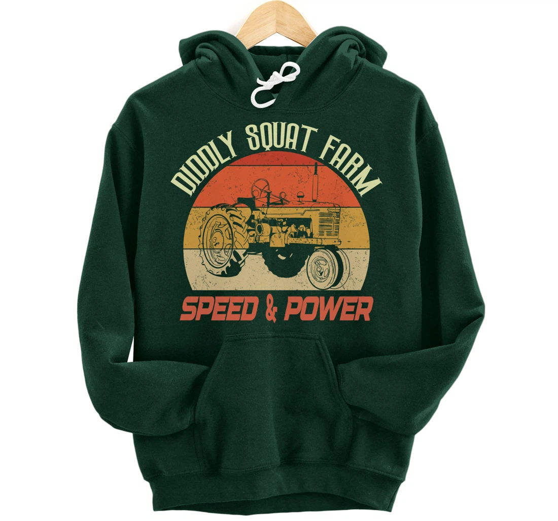 Retro vintage tractor farming farmer quote Diddly Squat Farm Pullover Hoodie