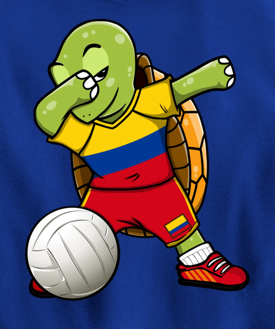 Dabbing Turtle Colombia Volleyball Fans Jersey Sport Flag Pullover Hoodie