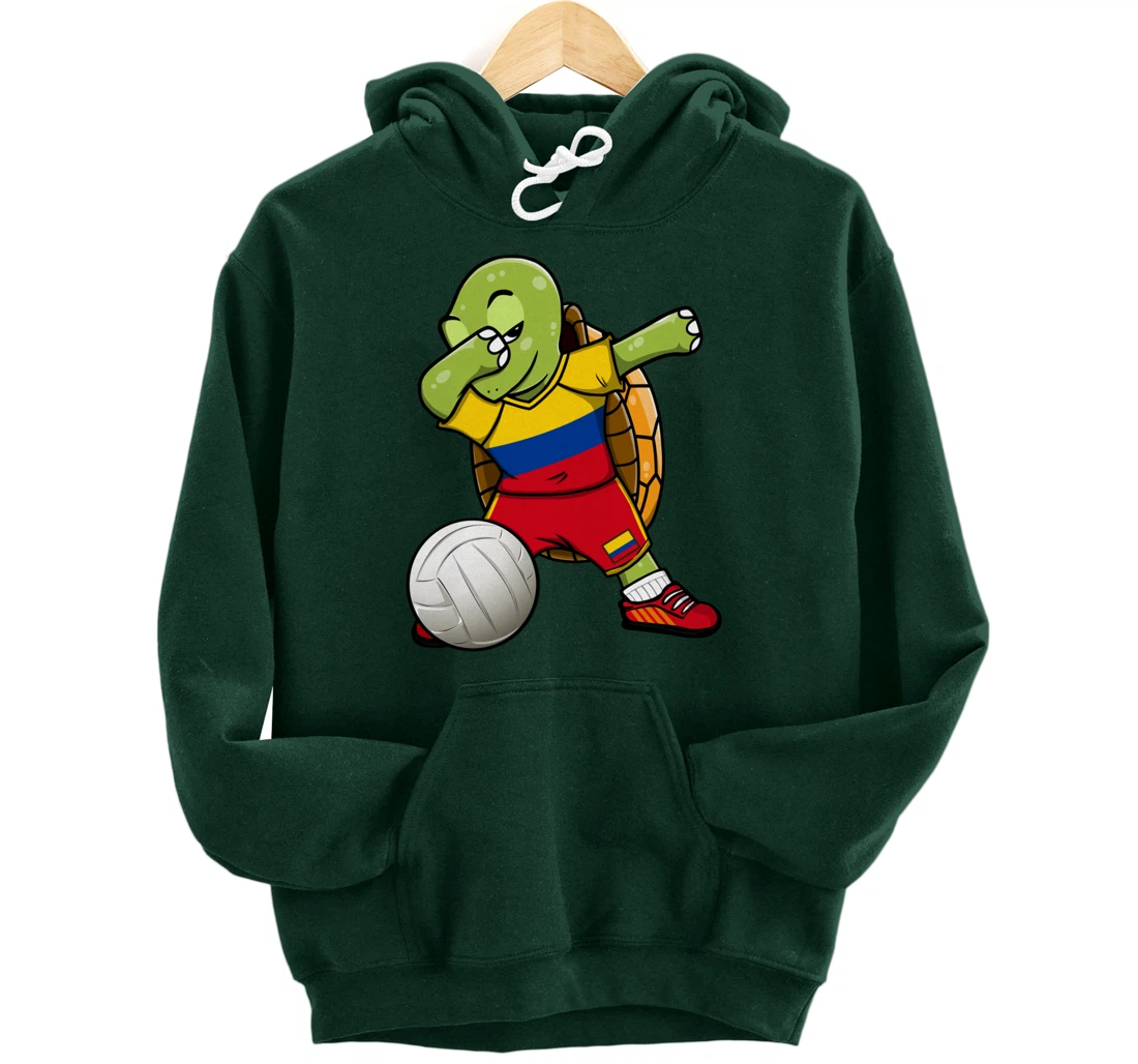 Dabbing Turtle Colombia Volleyball Fans Jersey Sport Flag Pullover Hoodie
