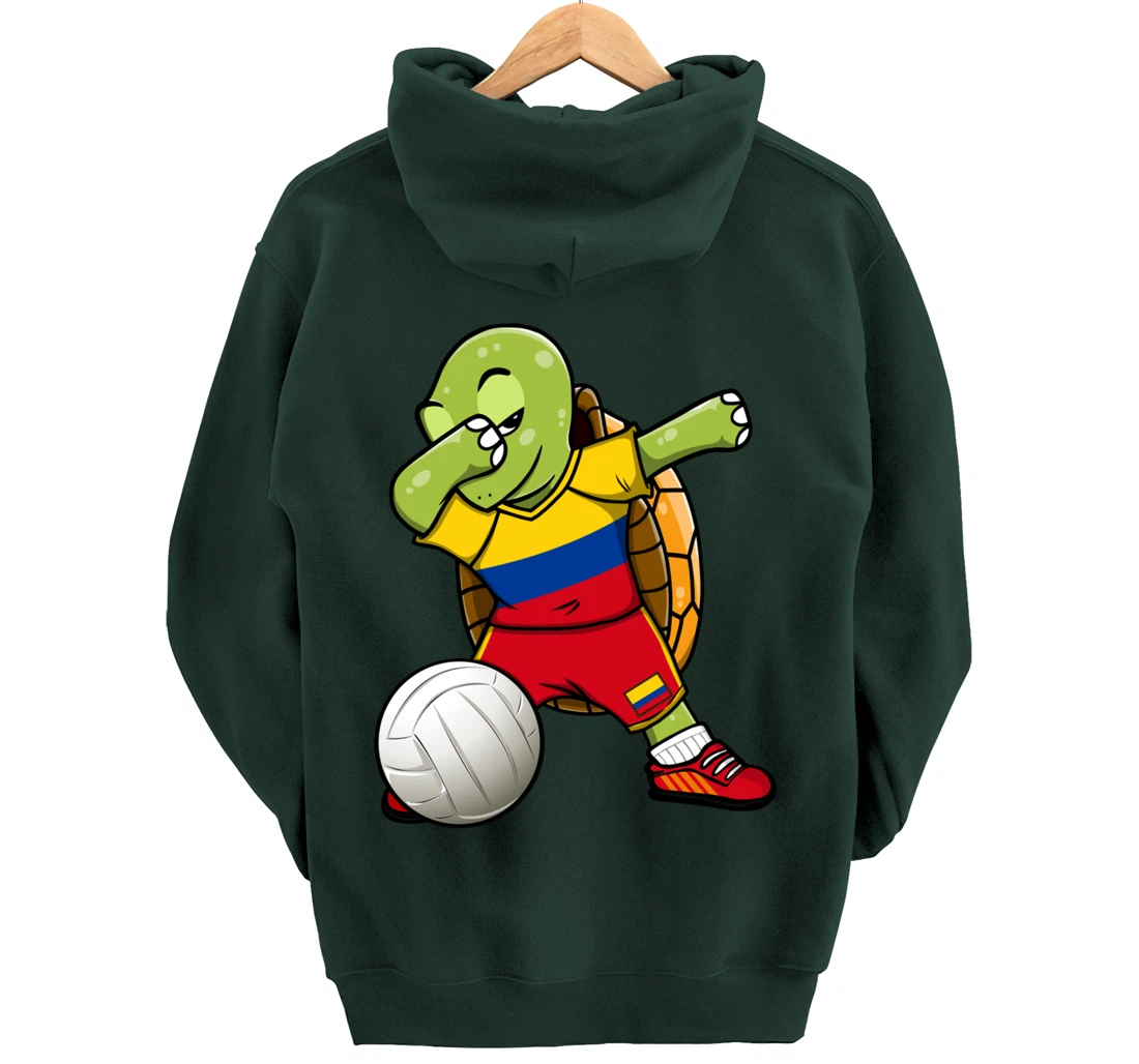 Dabbing Turtle Colombia Volleyball Fans Jersey Sport Flag Pullover Hoodie