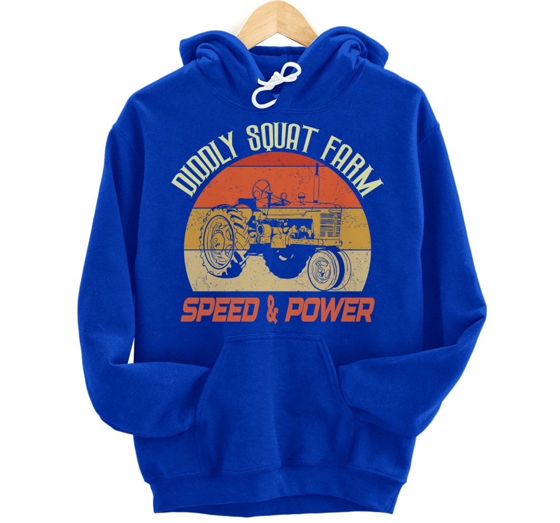 Retro vintage tractor farming farmer quote Diddly Squat Farm Pullover Hoodie