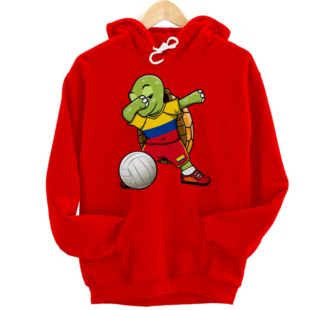 Dabbing Turtle Colombia Volleyball Fans Jersey Sport Flag Pullover Hoodie