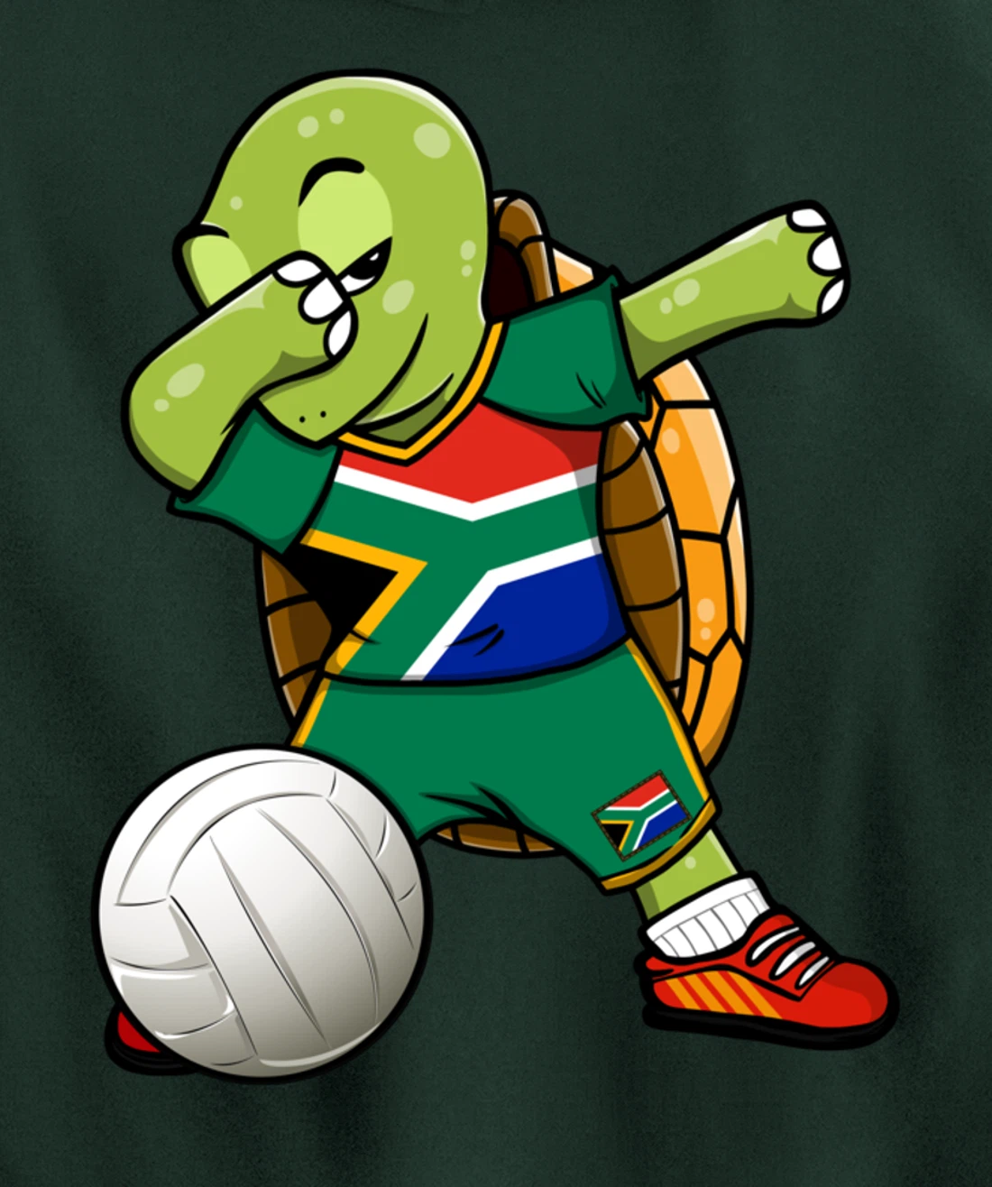Dabbing Turtle South Africa Volleyball Fan Jersey Sport Flag Pullover Hoodie