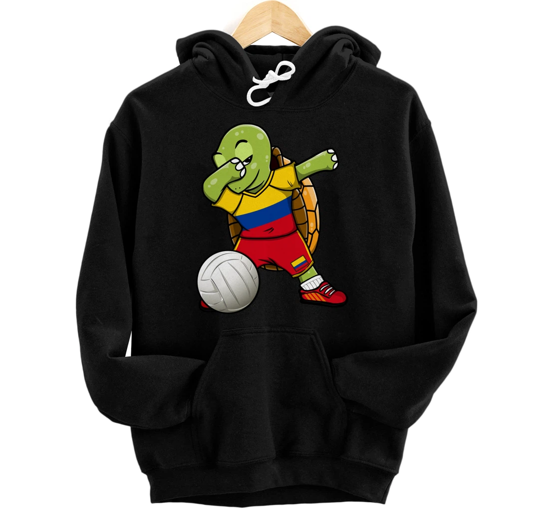 Dabbing Turtle Colombia Volleyball Fans Jersey Sport Flag Pullover Hoodie