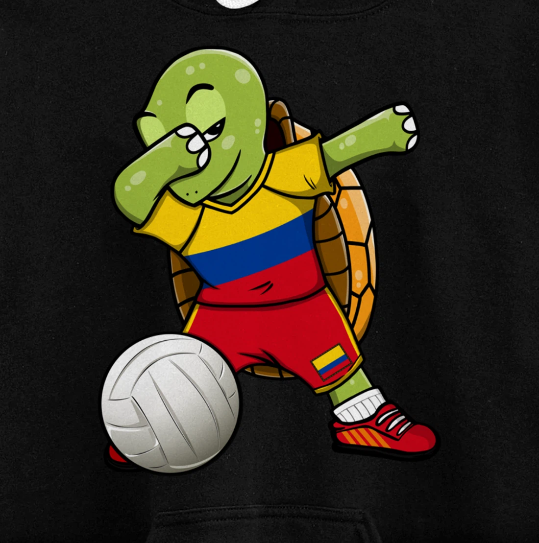 Dabbing Turtle Colombia Volleyball Fans Jersey Sport Flag Pullover Hoodie