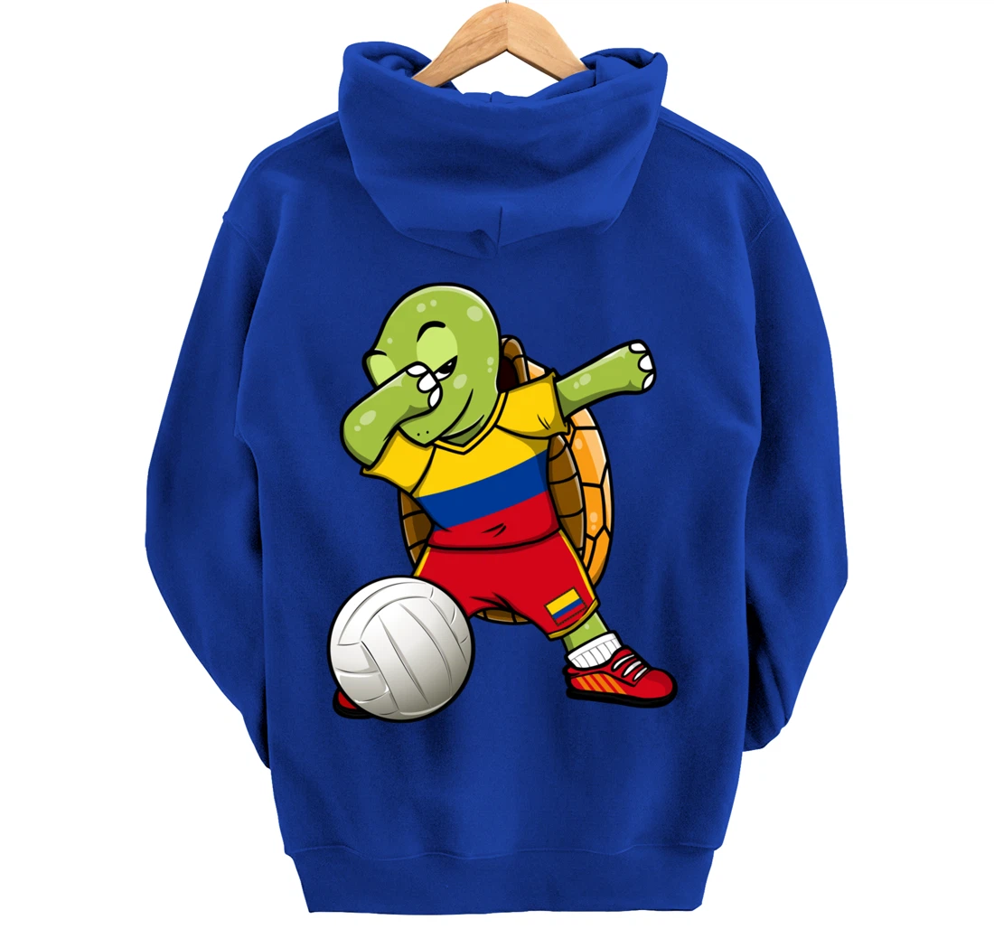 Dabbing Turtle Colombia Volleyball Fans Jersey Sport Flag Pullover Hoodie