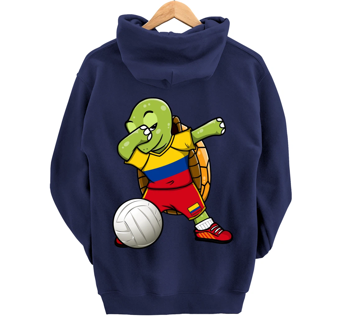 Dabbing Turtle Colombia Volleyball Fans Jersey Sport Flag Pullover Hoodie
