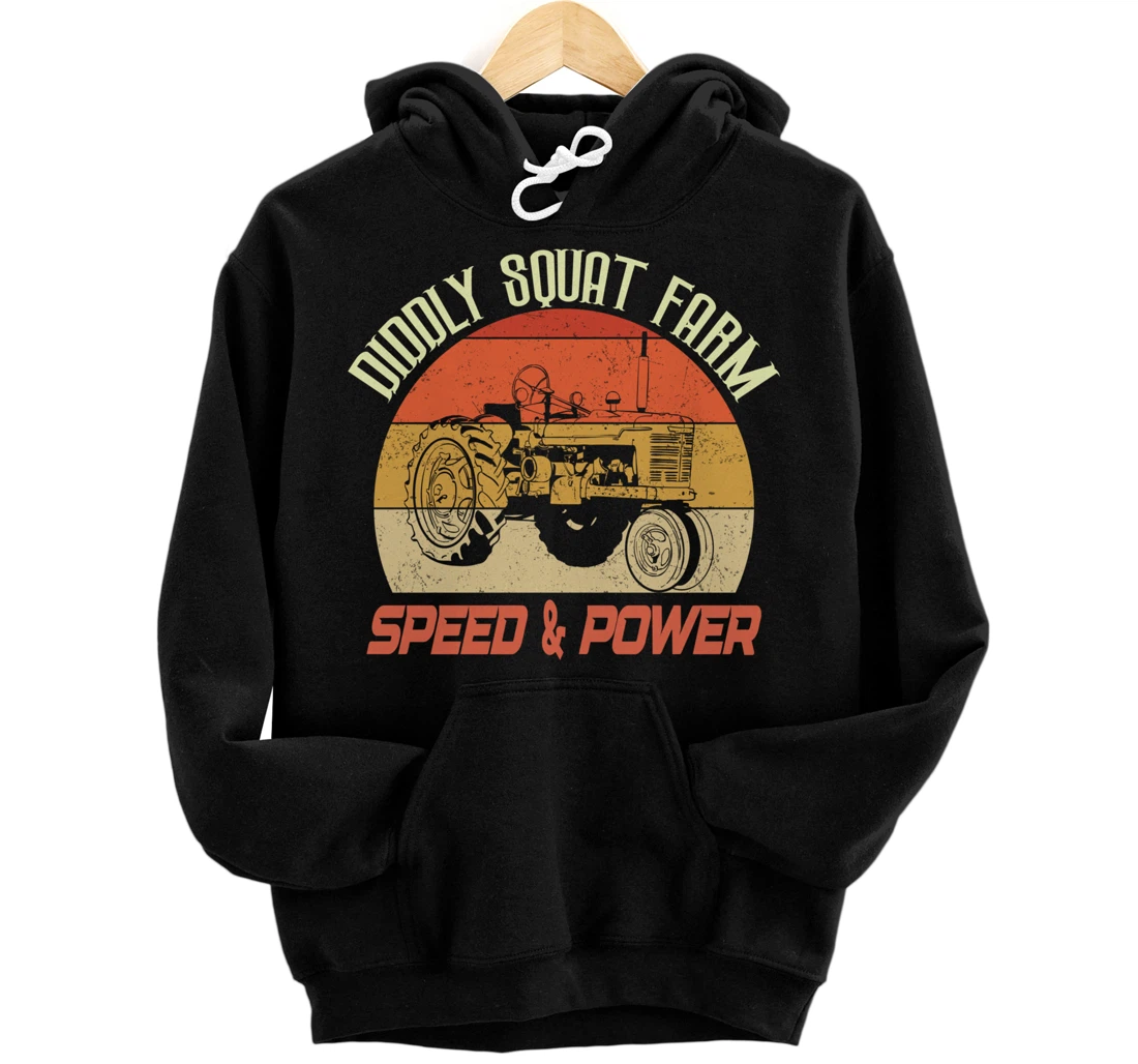 Retro vintage tractor farming farmer quote Diddly Squat Farm Pullover Hoodie