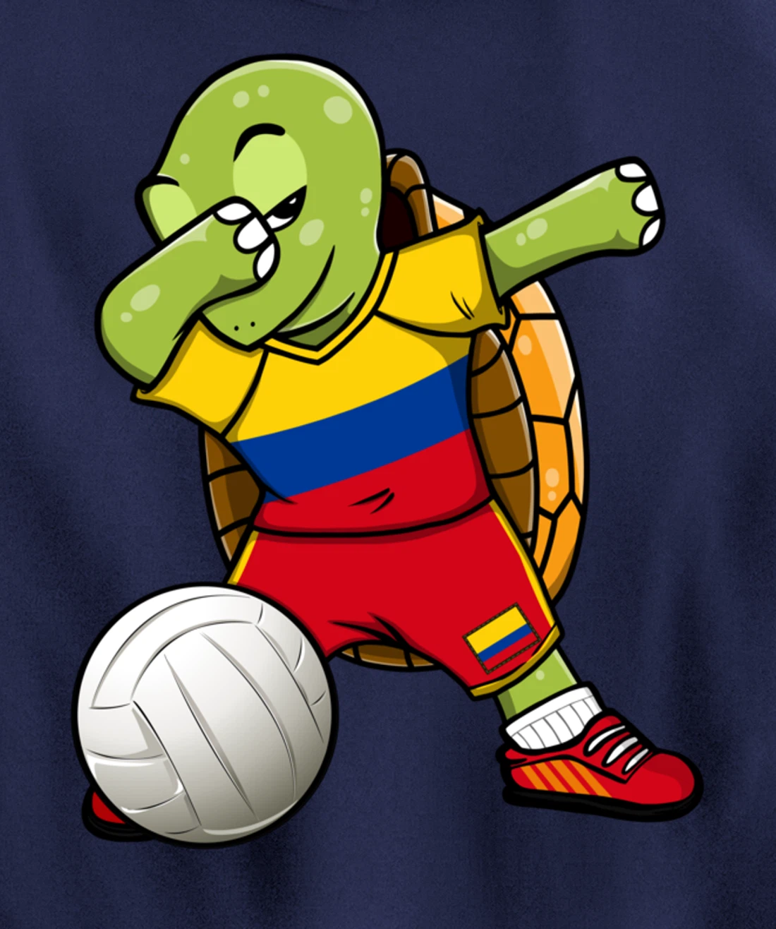 Dabbing Turtle Colombia Volleyball Fans Jersey Sport Flag Pullover Hoodie