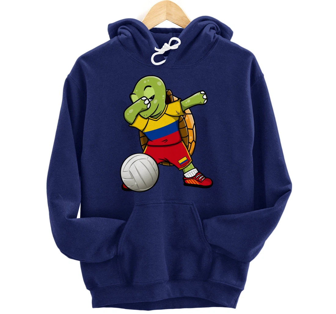 Dabbing Turtle Colombia Volleyball Fans Jersey Sport Flag Pullover Hoodie