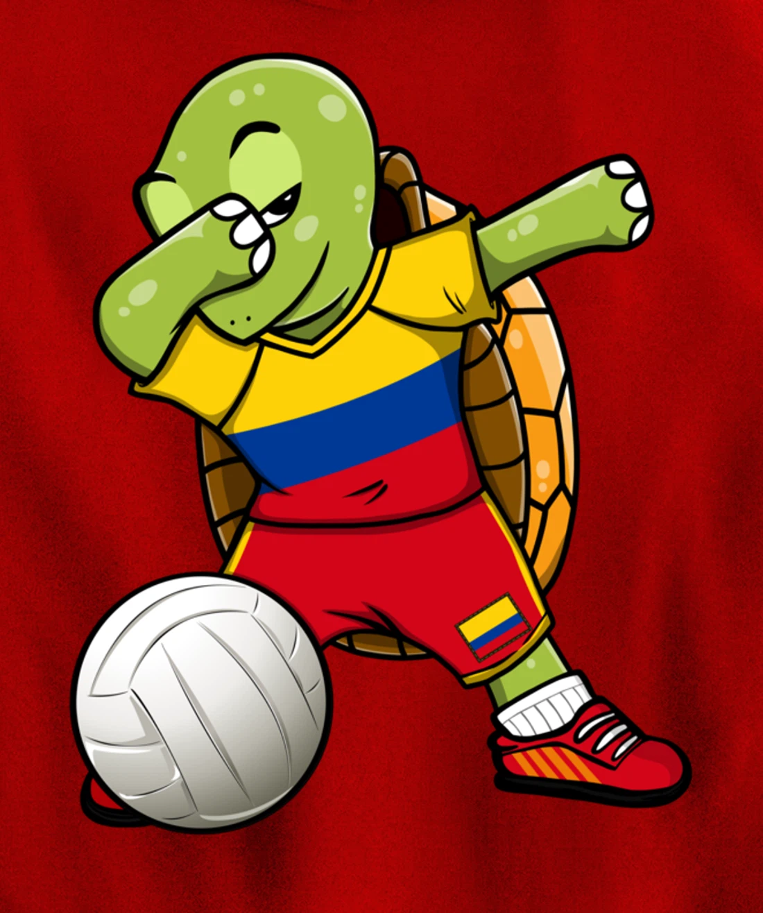 Dabbing Turtle Colombia Volleyball Fans Jersey Sport Flag Pullover Hoodie