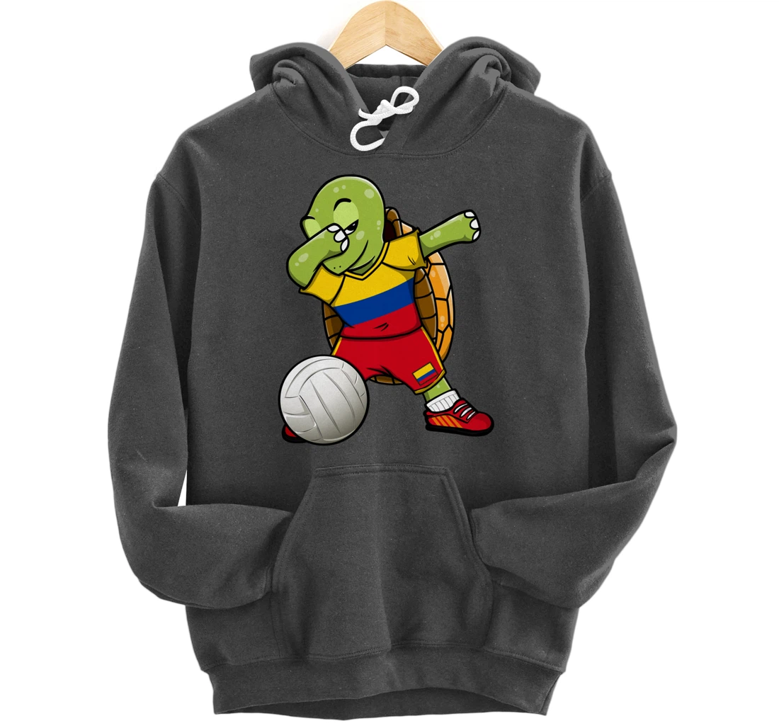 Dabbing Turtle Colombia Volleyball Fans Jersey Sport Flag Pullover Hoodie