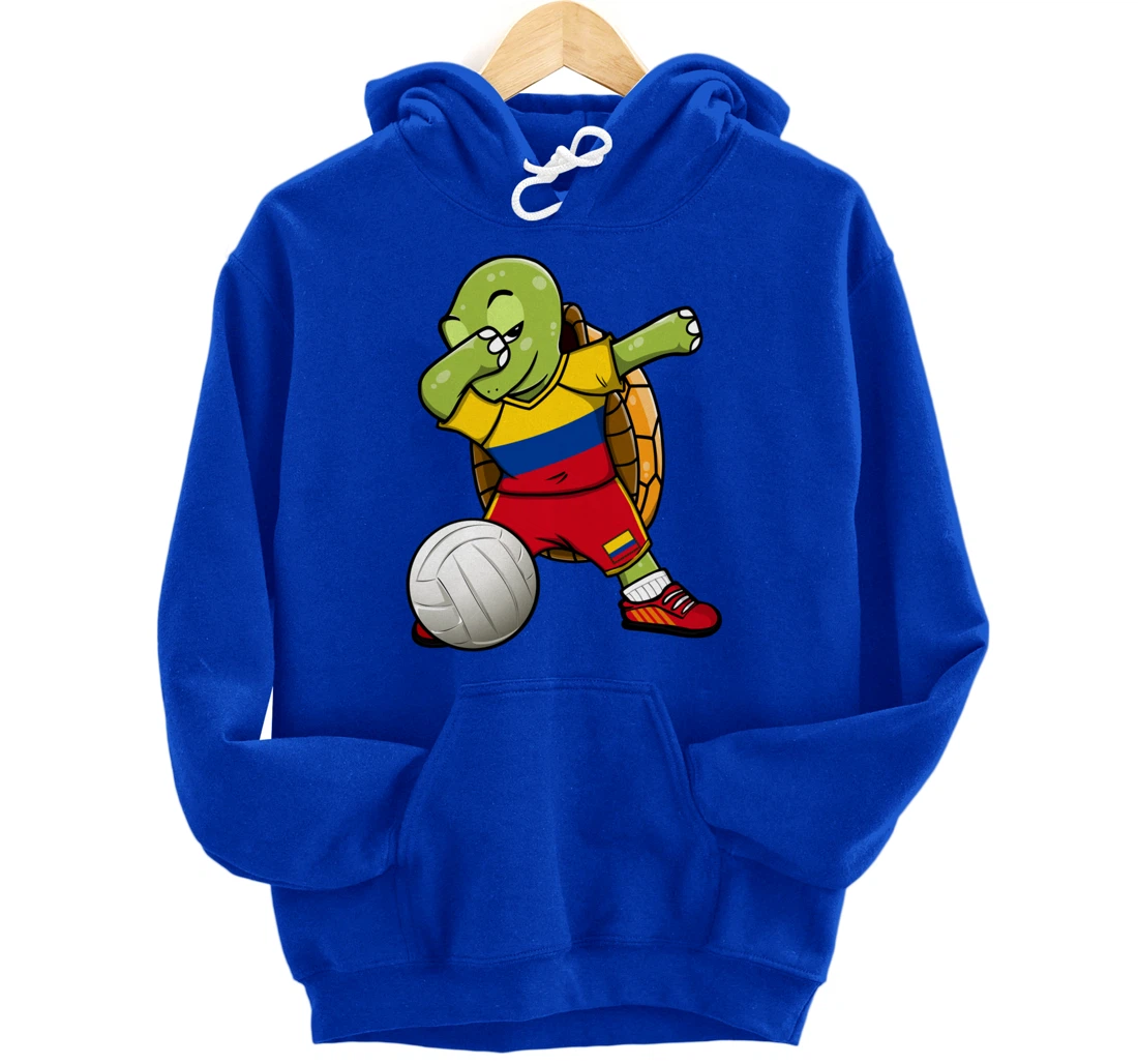 Dabbing Turtle Colombia Volleyball Fans Jersey Sport Flag Pullover Hoodie