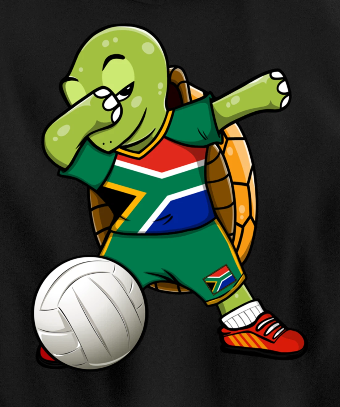 Dabbing Turtle South Africa Volleyball Fan Jersey Sport Flag Pullover Hoodie