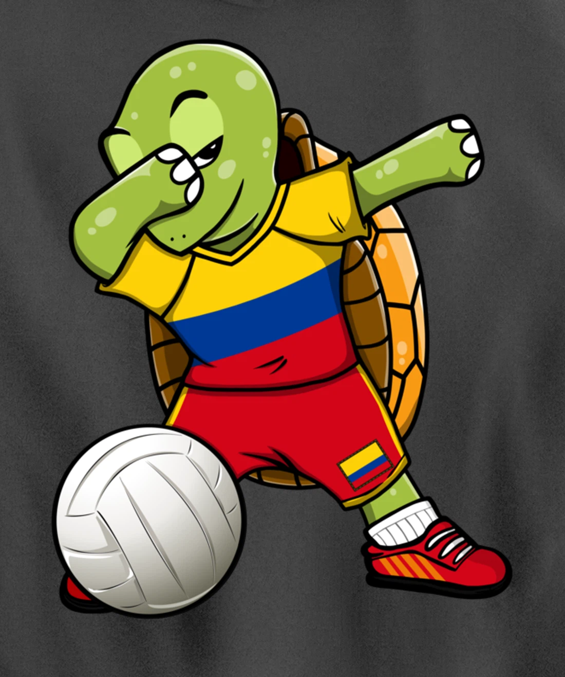 Dabbing Turtle Colombia Volleyball Fans Jersey Sport Flag Pullover Hoodie