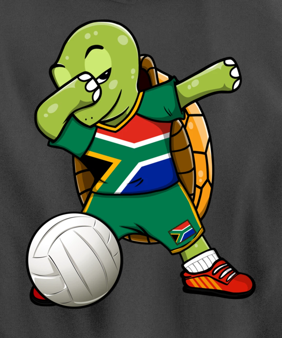 Dabbing Turtle South Africa Volleyball Fan Jersey Sport Flag Pullover Hoodie