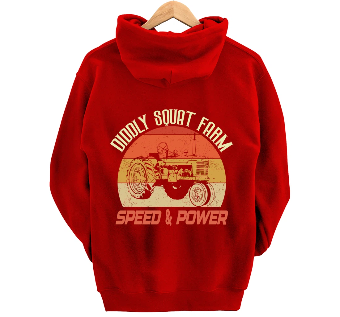 Retro vintage tractor farming farmer quote Diddly Squat Farm Pullover Hoodie