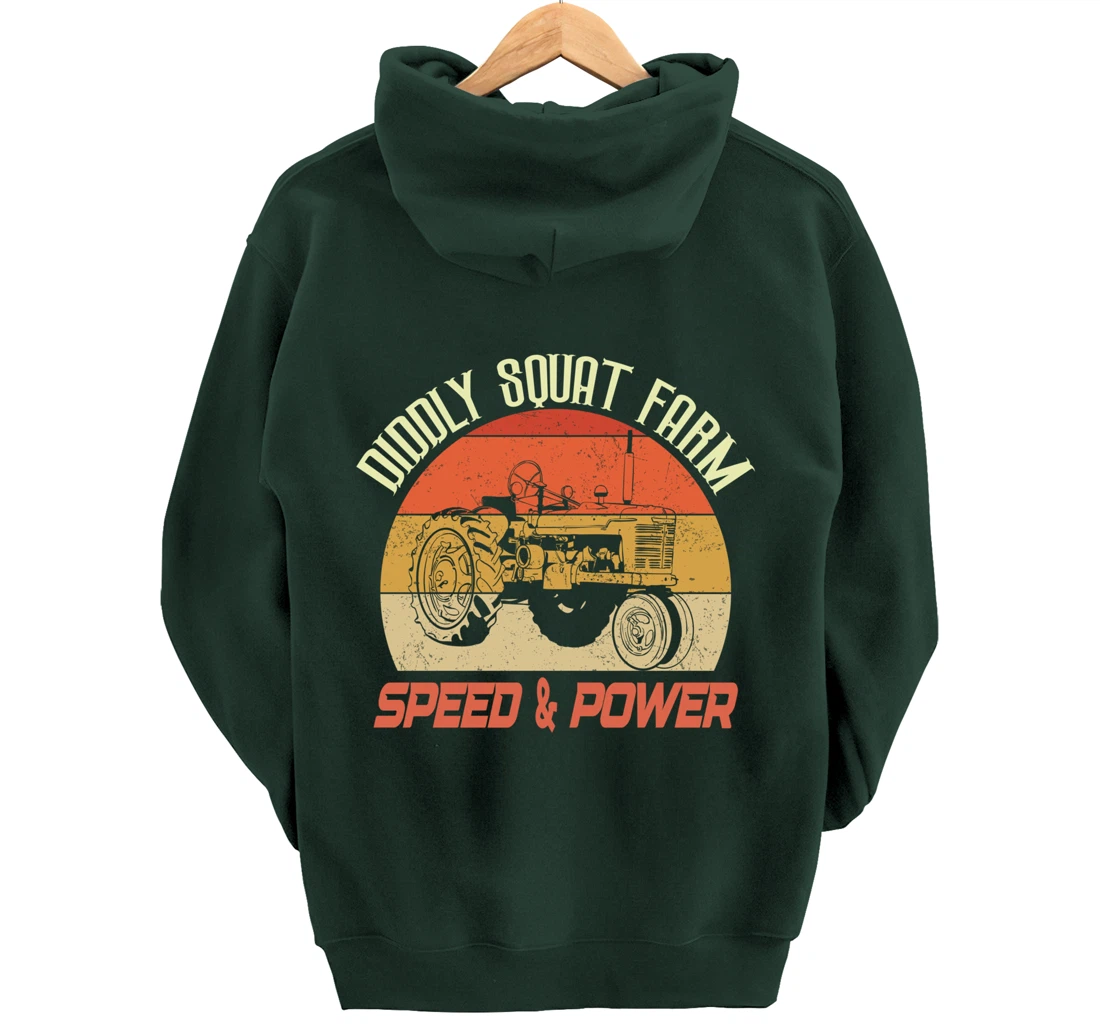 Retro vintage tractor farming farmer quote Diddly Squat Farm Pullover Hoodie