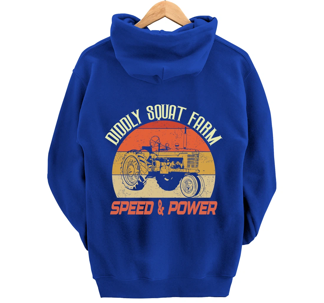 Retro vintage tractor farming farmer quote Diddly Squat Farm Pullover Hoodie