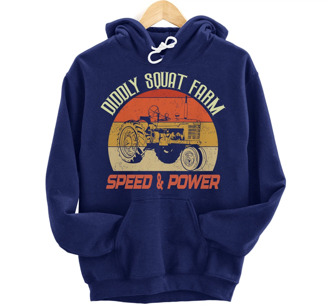 Retro vintage tractor farming farmer quote Diddly Squat Farm Pullover Hoodie
