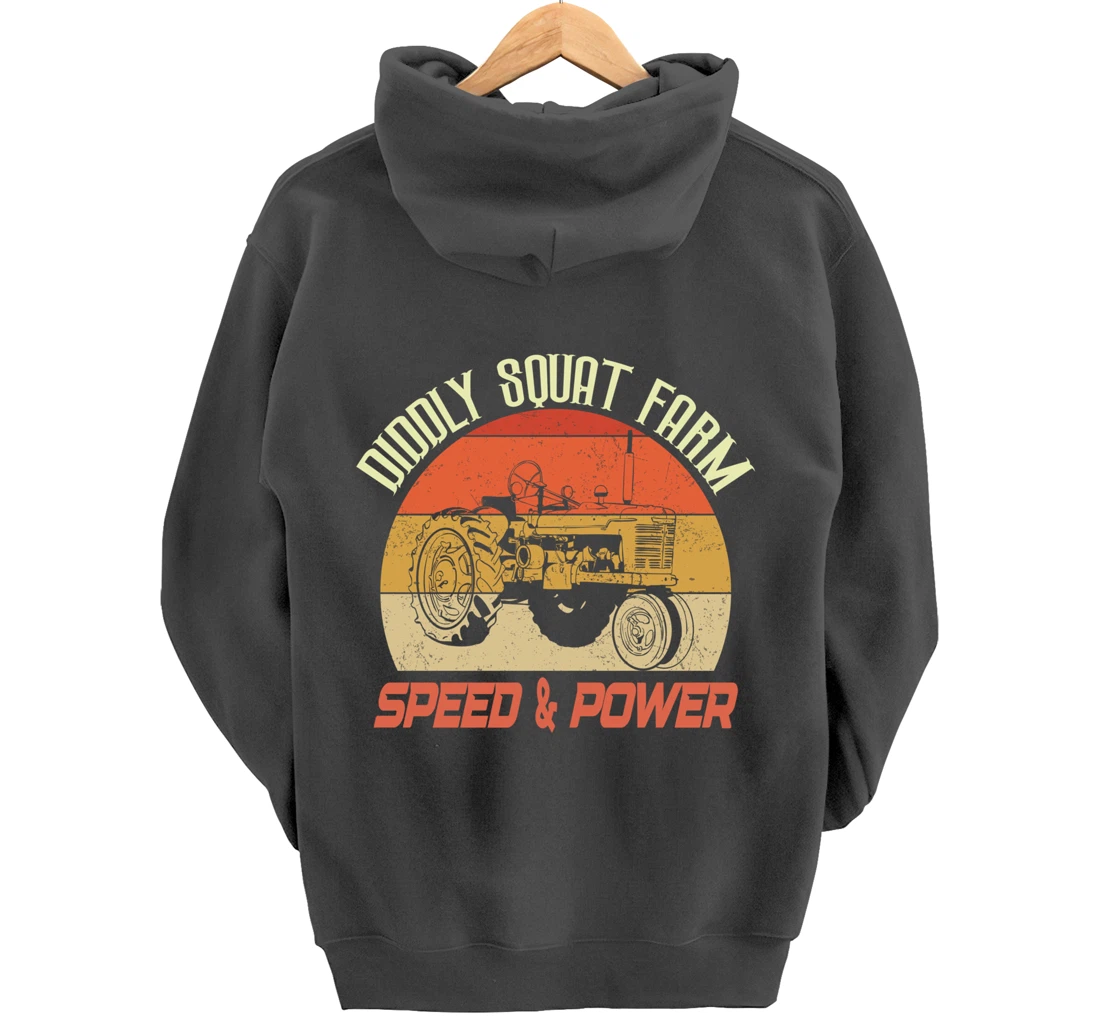 Retro vintage tractor farming farmer quote Diddly Squat Farm Pullover Hoodie