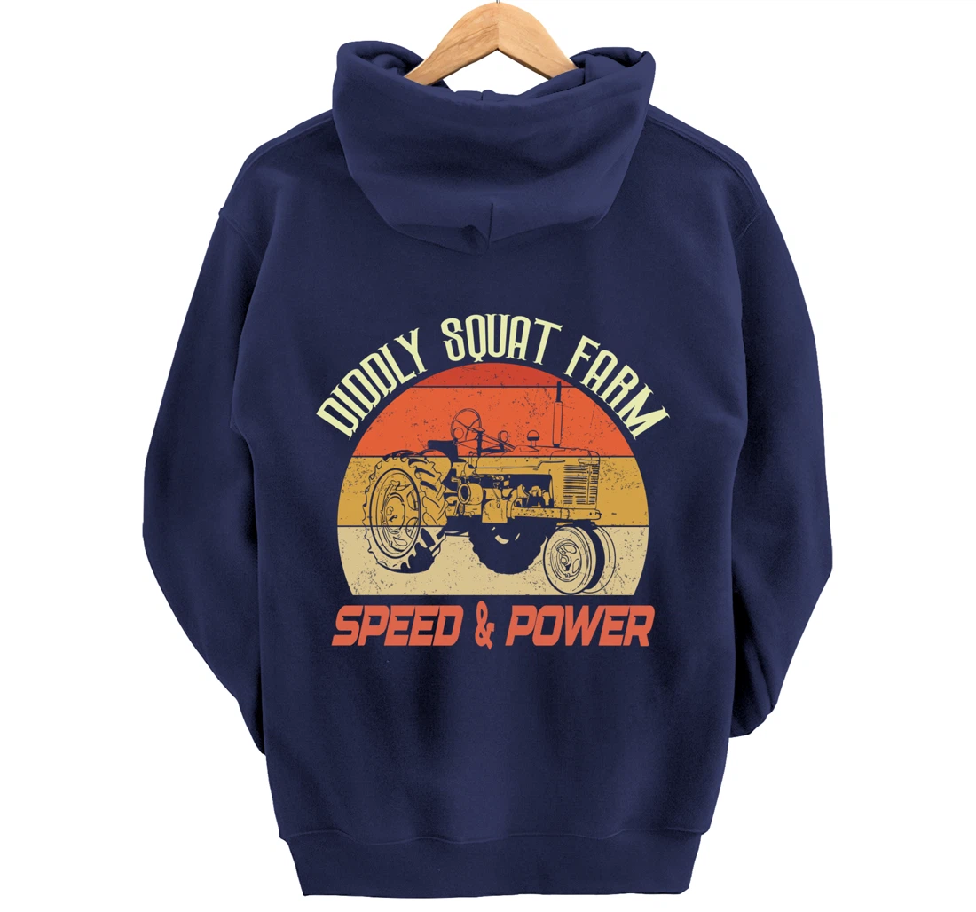 Retro vintage tractor farming farmer quote Diddly Squat Farm Pullover Hoodie