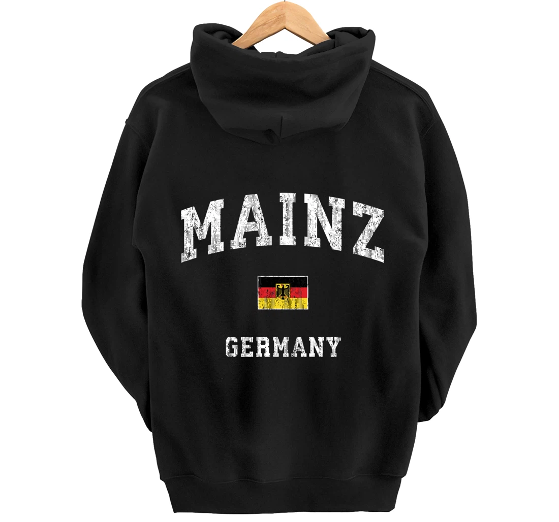 Mainz Germany Vintage Athletic Sports Design Pullover Hoodie