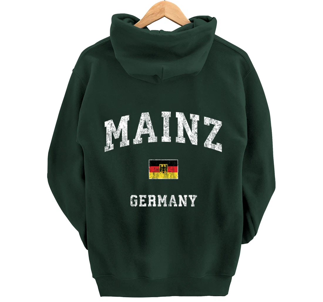 Mainz Germany Vintage Athletic Sports Design Pullover Hoodie