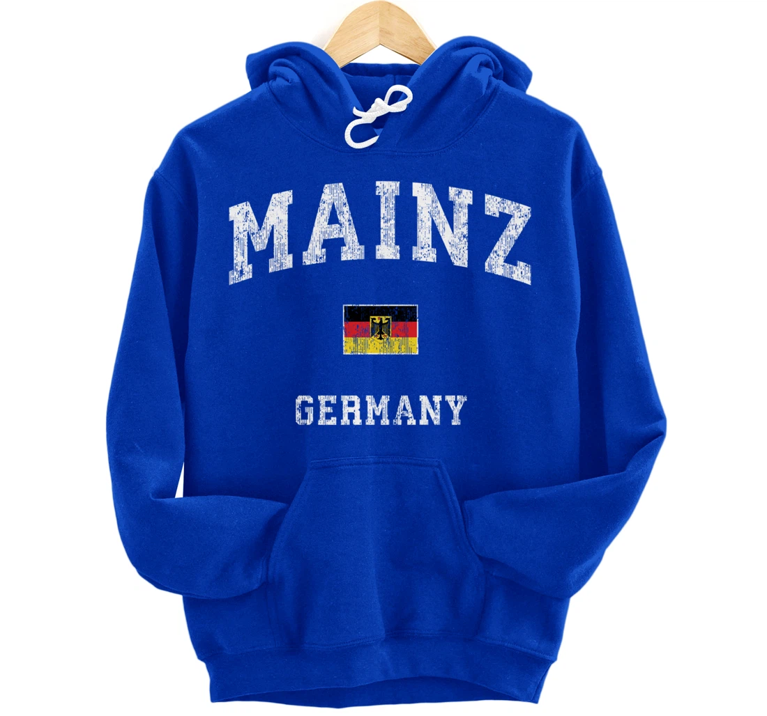 Mainz Germany Vintage Athletic Sports Design Pullover Hoodie