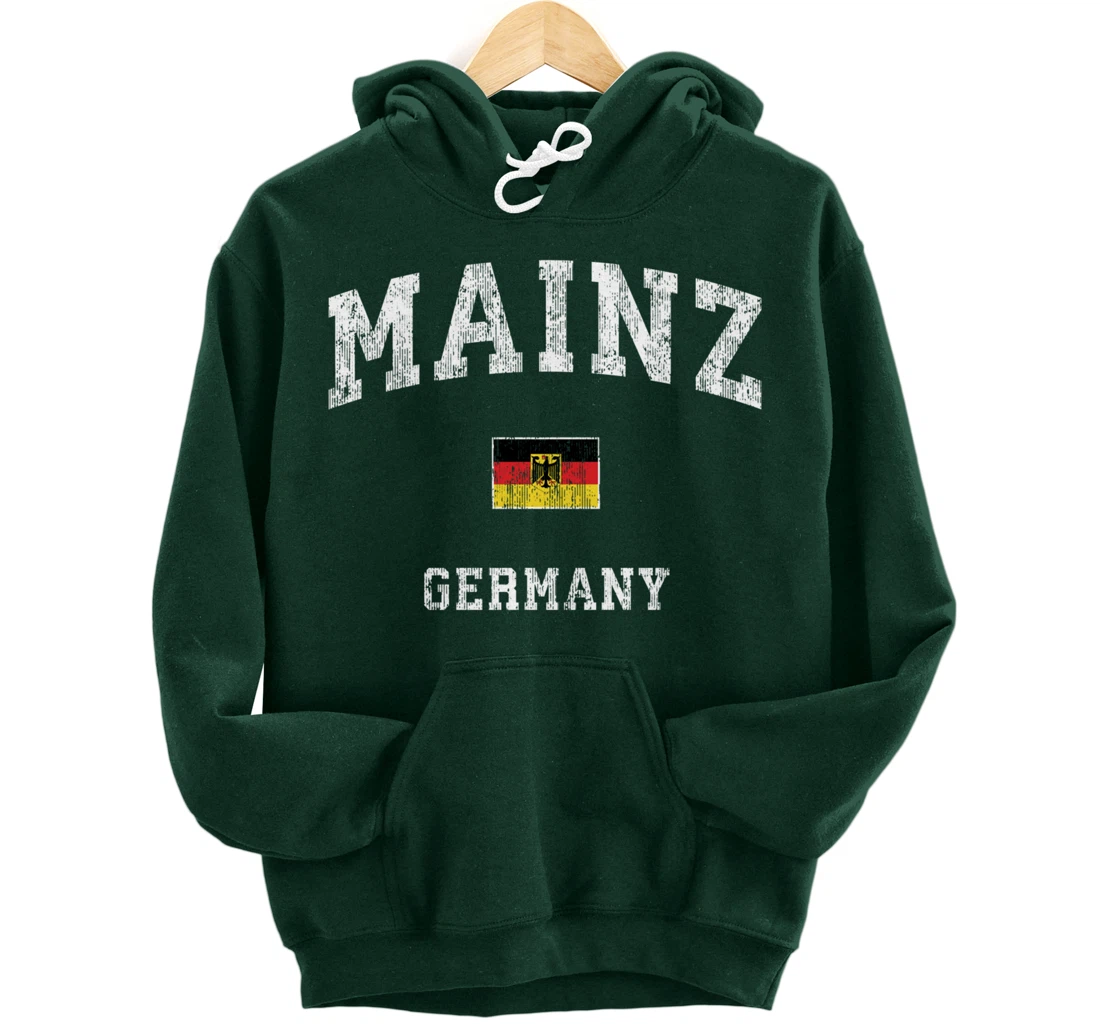 Mainz Germany Vintage Athletic Sports Design Pullover Hoodie