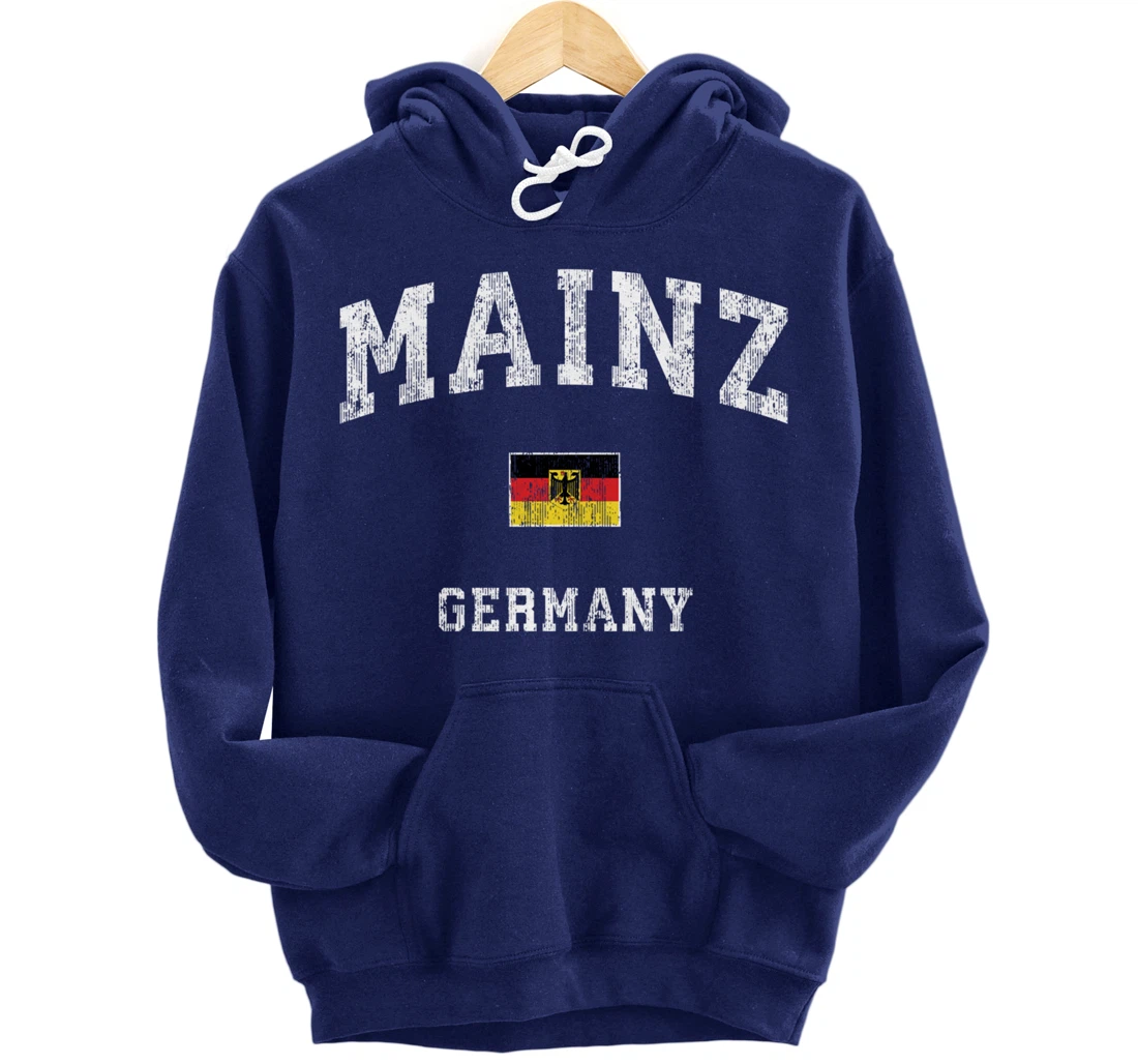 Mainz Germany Vintage Athletic Sports Design Pullover Hoodie