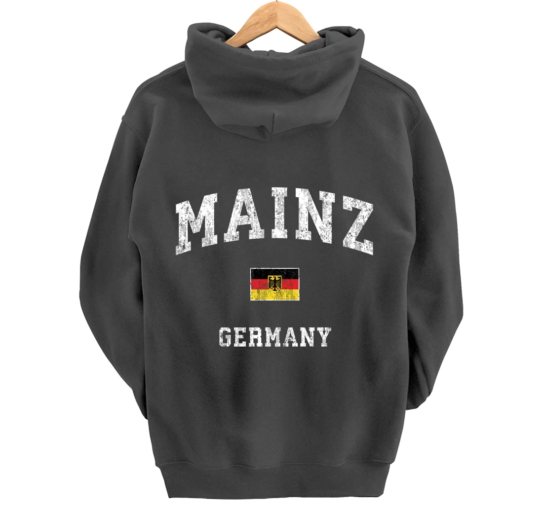 Mainz Germany Vintage Athletic Sports Design Pullover Hoodie
