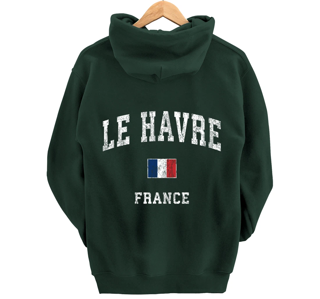 Le Havre France Vintage Athletic Sports Design Pullover Hoodie