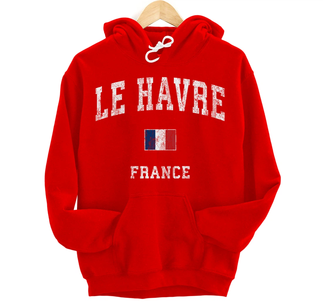 Le Havre France Vintage Athletic Sports Design Pullover Hoodie