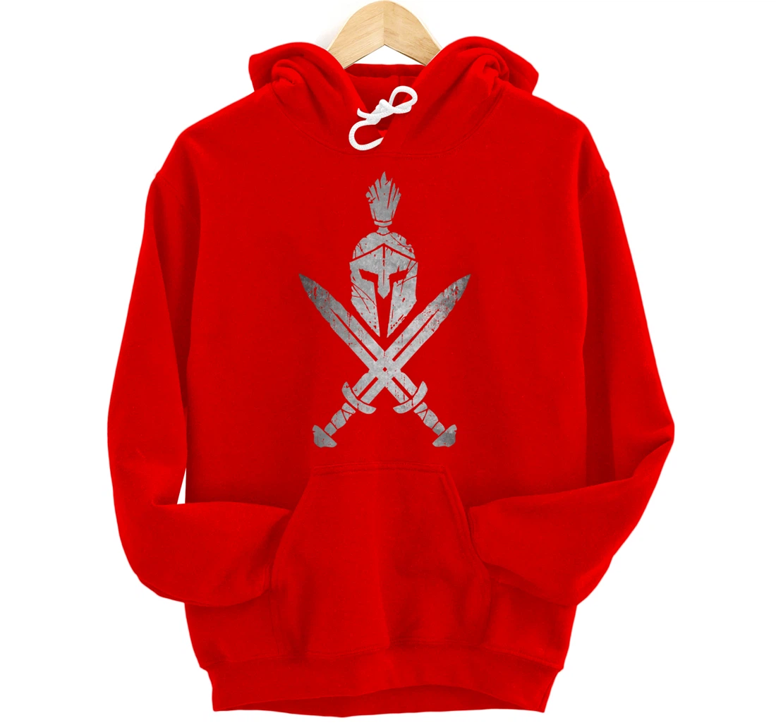 Roman Legion Soldier Gladiator Spartan Warrior Swords Helmet Pullover Hoodie