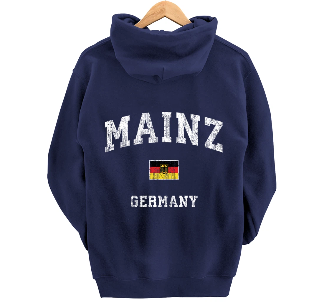Mainz Germany Vintage Athletic Sports Design Pullover Hoodie