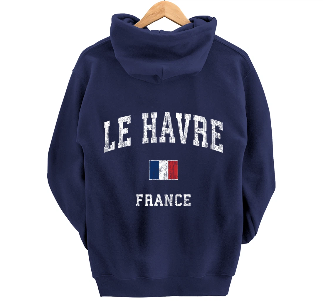 Le Havre France Vintage Athletic Sports Design Pullover Hoodie
