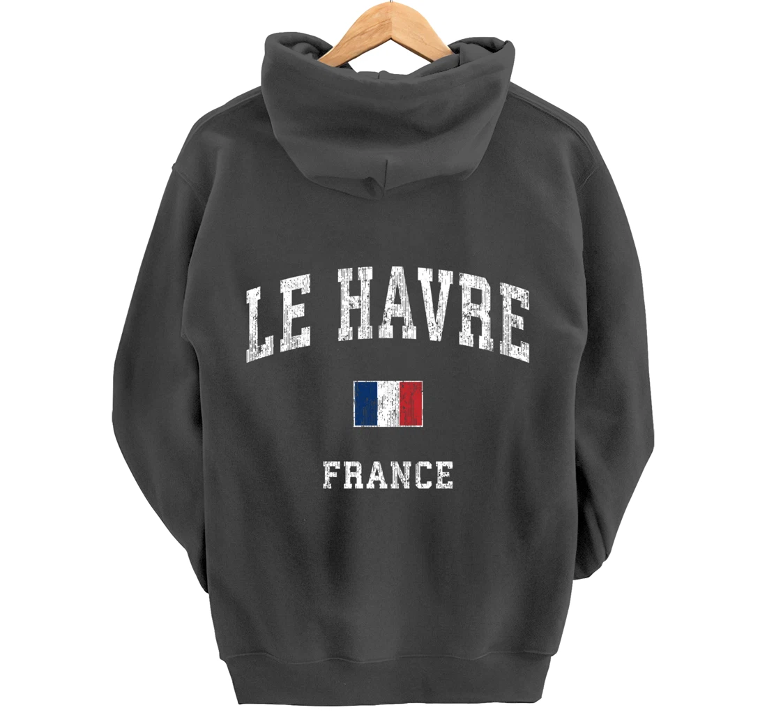 Le Havre France Vintage Athletic Sports Design Pullover Hoodie