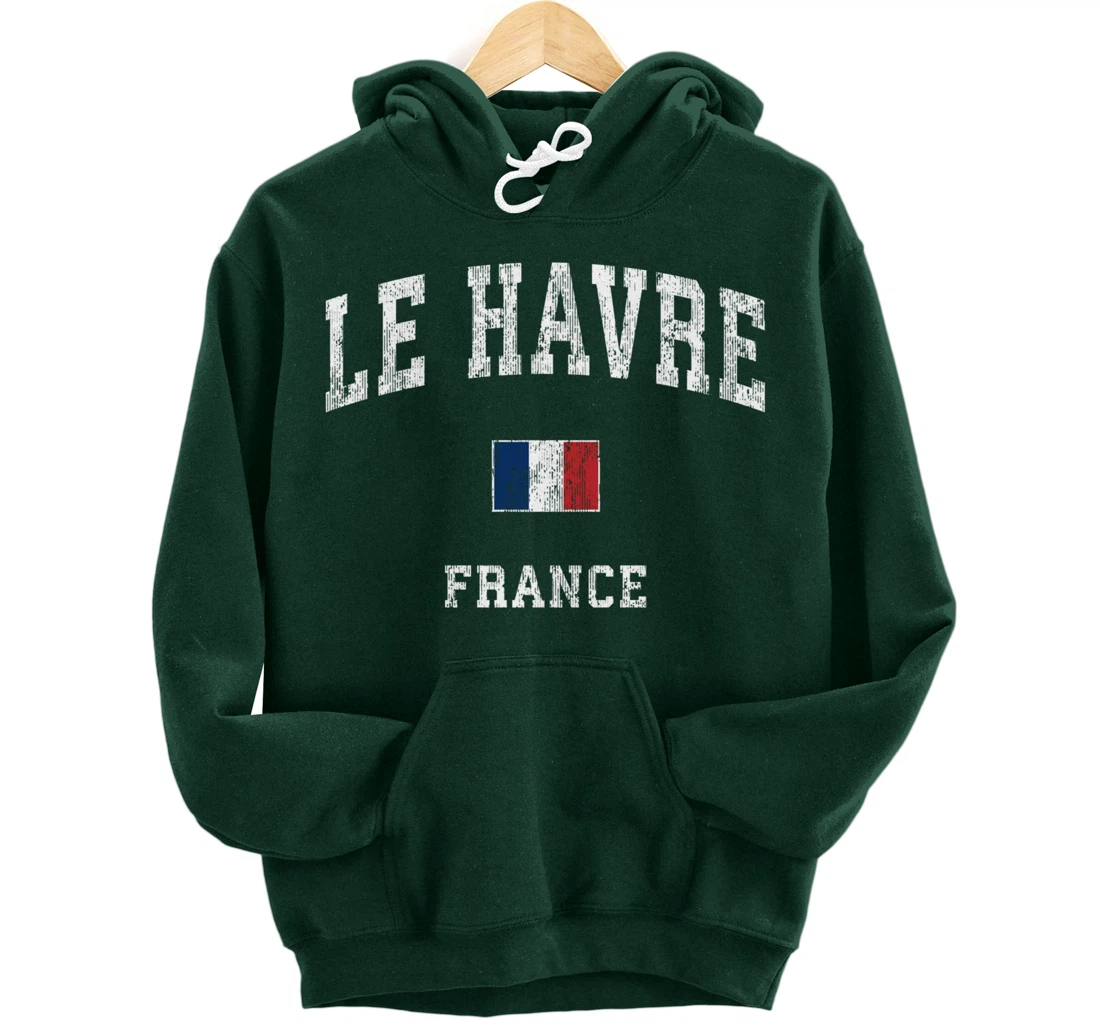 Le Havre France Vintage Athletic Sports Design Pullover Hoodie