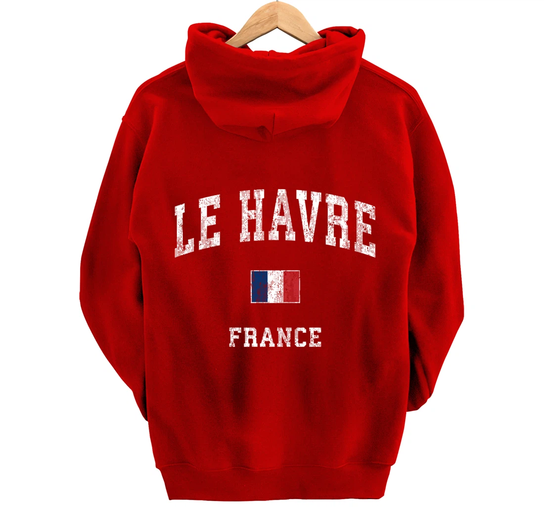 Le Havre France Vintage Athletic Sports Design Pullover Hoodie