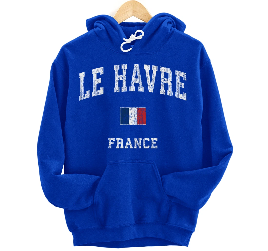 Le Havre France Vintage Athletic Sports Design Pullover Hoodie