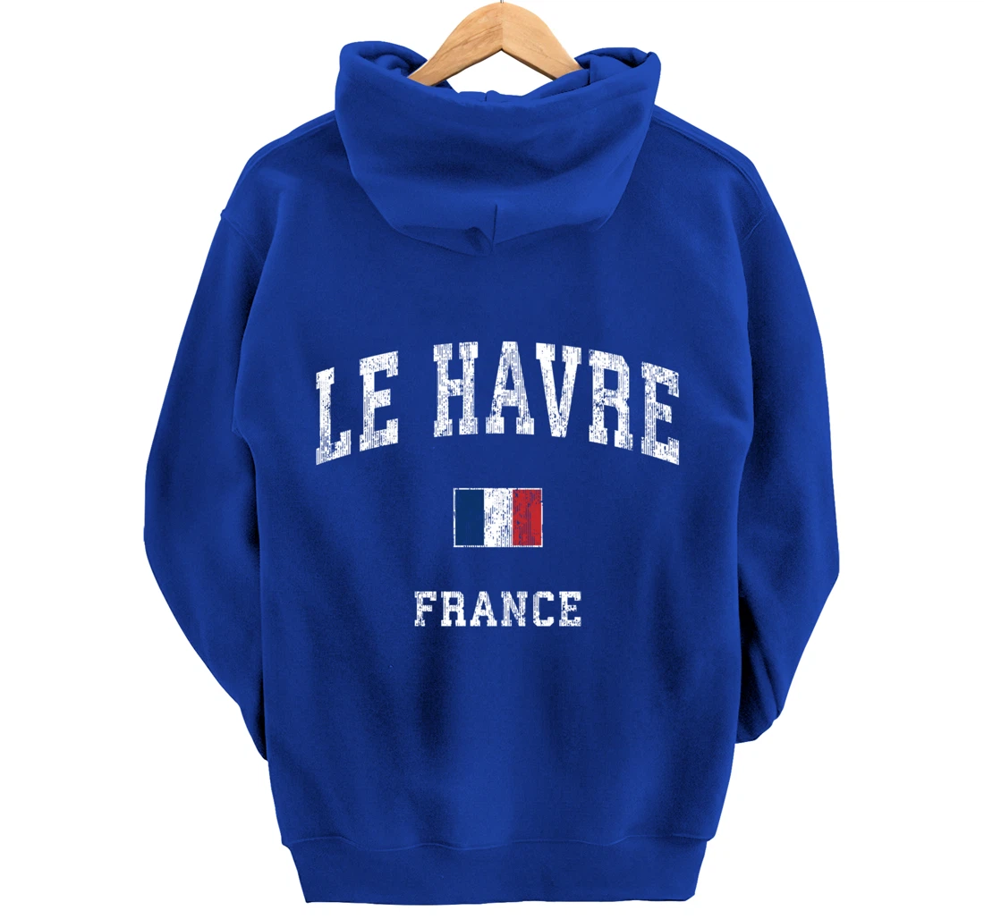 Le Havre France Vintage Athletic Sports Design Pullover Hoodie