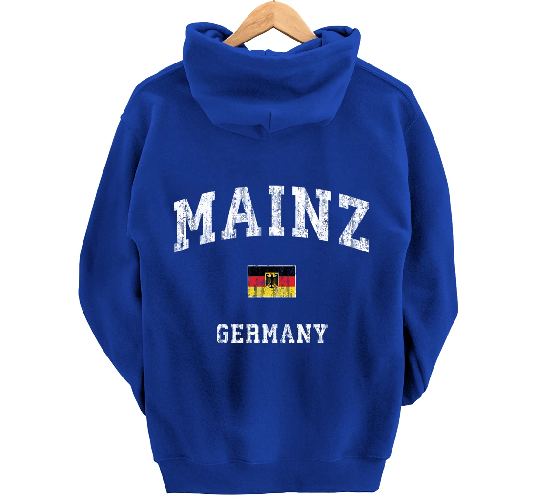Mainz Germany Vintage Athletic Sports Design Pullover Hoodie