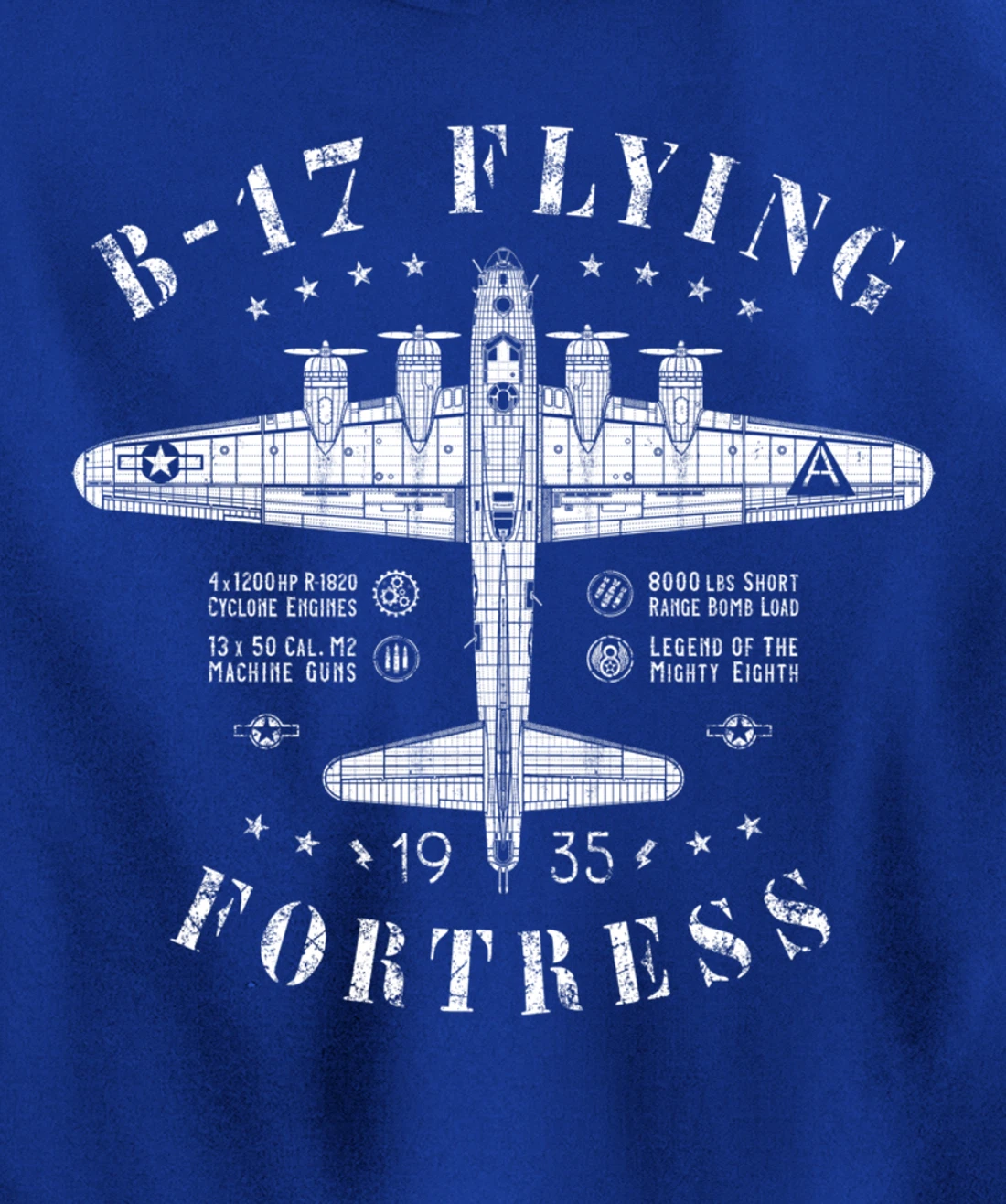 B-17 Flying Fortress | Vintage WWII Aircraft | B17 Bomber Pullover Hoodie