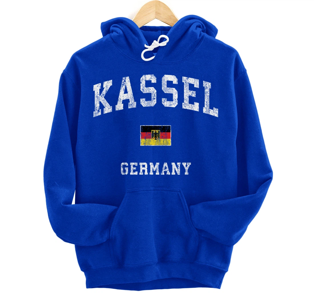 Kassel Germany Vintage Athletic Sports Design Pullover Hoodie