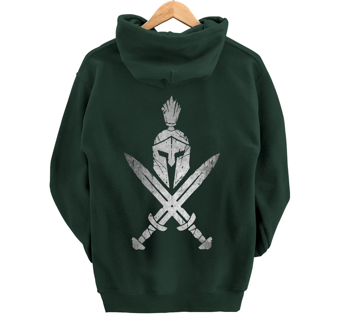 Roman Legion Soldier Gladiator Spartan Warrior Swords Helmet Pullover Hoodie