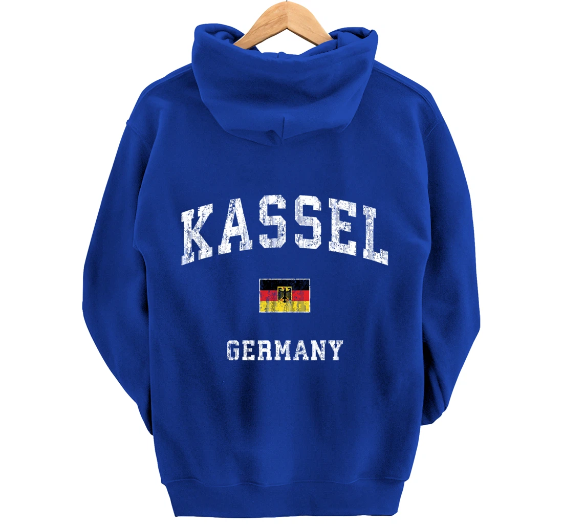 Kassel Germany Vintage Athletic Sports Design Pullover Hoodie